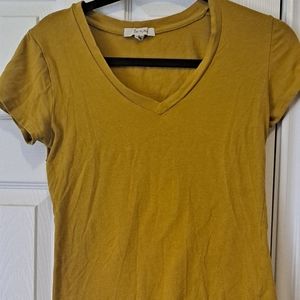 Yellow v cut shirt